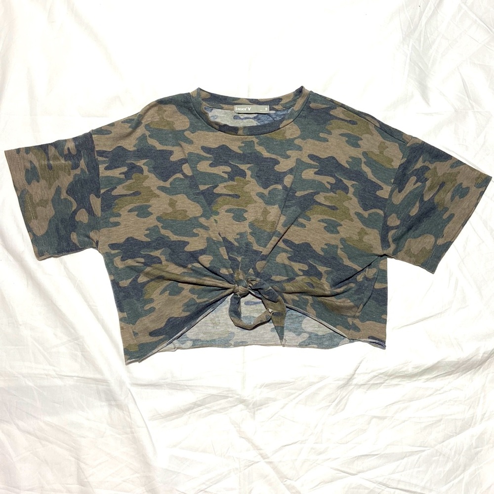 Crop Camouflage Top by Tresics. Size Medium.